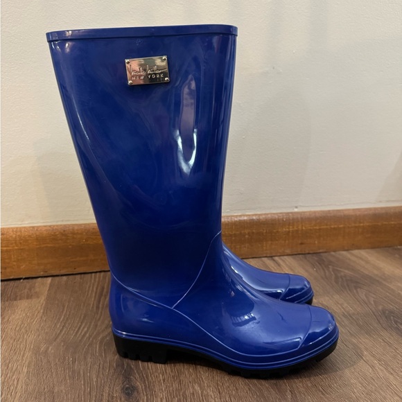 Blue Women's Rain Boots - Picture 3 of 5